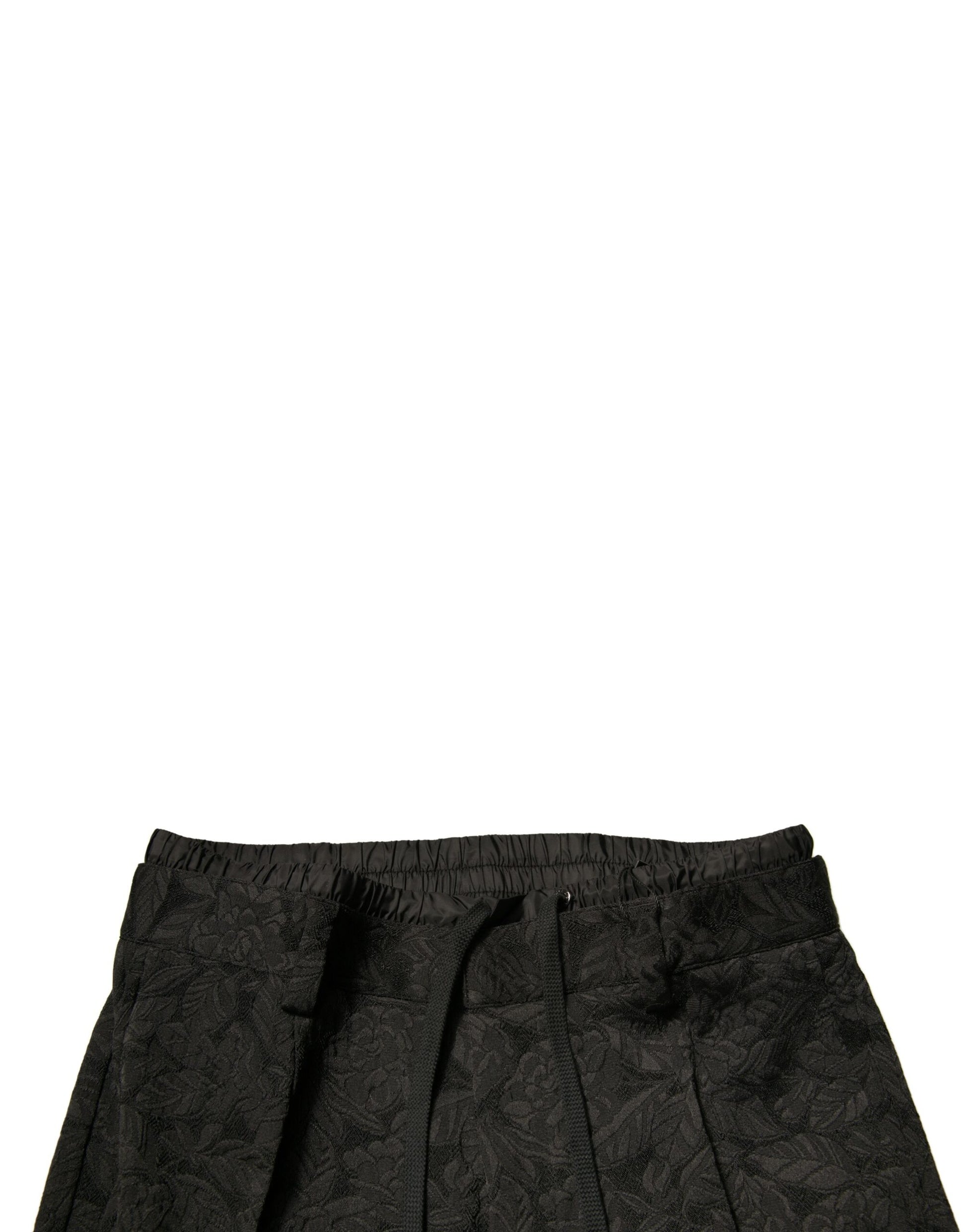 Dolce & Gabbana Black Brocade Polyester Skinny Men Dress Pants by Dolce & Gabbana