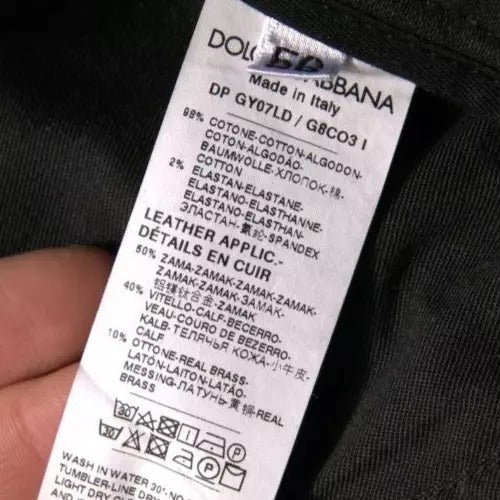 Dolce & Gabbana Black Ripped Logo Cotton Skinny Denim Jeans by Dolce & Gabbana