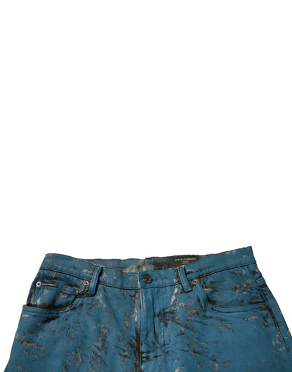 Dolce & Gabbana Blue Logo Cotton Stretch Skinny Denim Jeans by Dolce & Gabbana