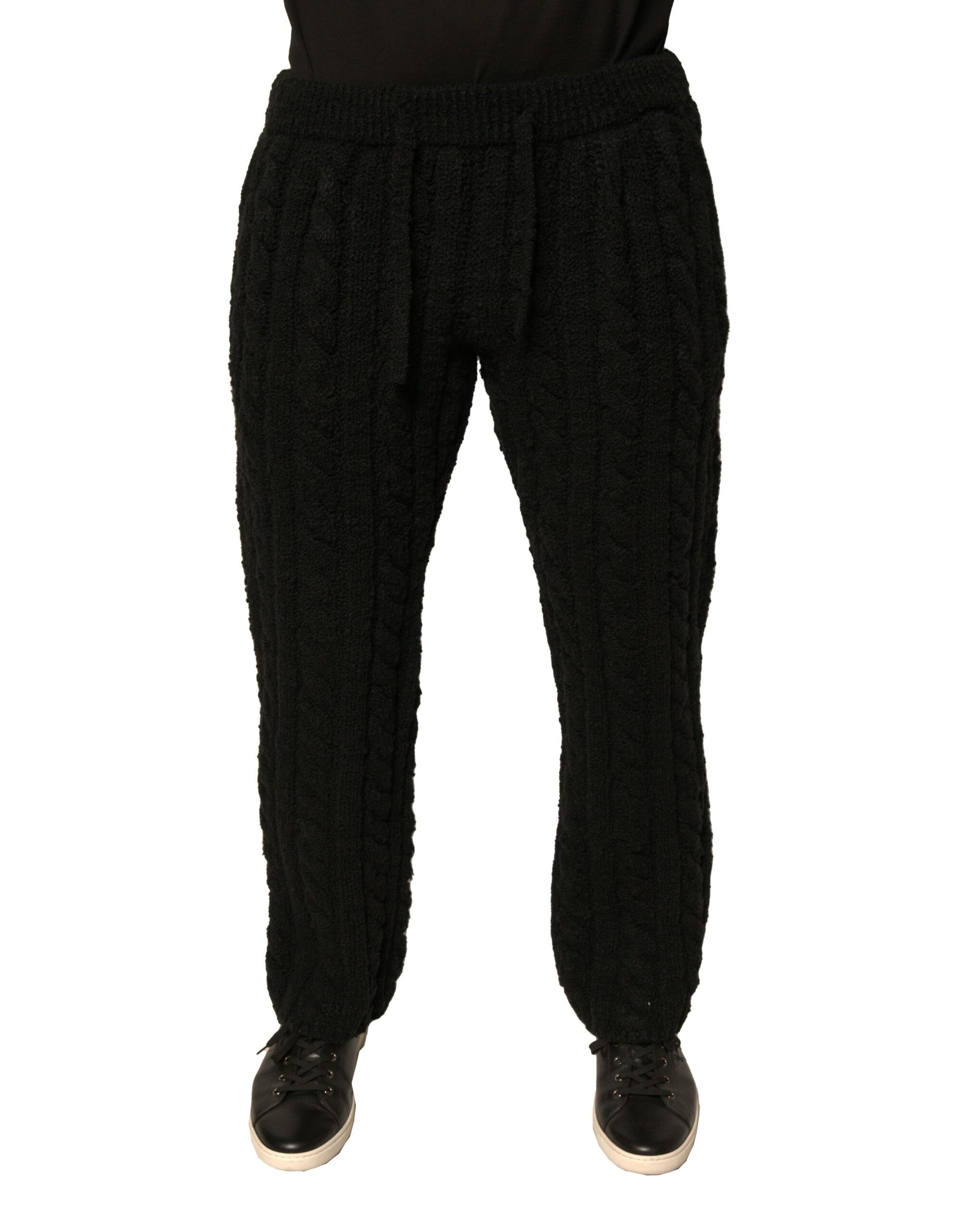Dolce & Gabbana Black Wool Knitted Skinny Pants by Dolce & Gabbana