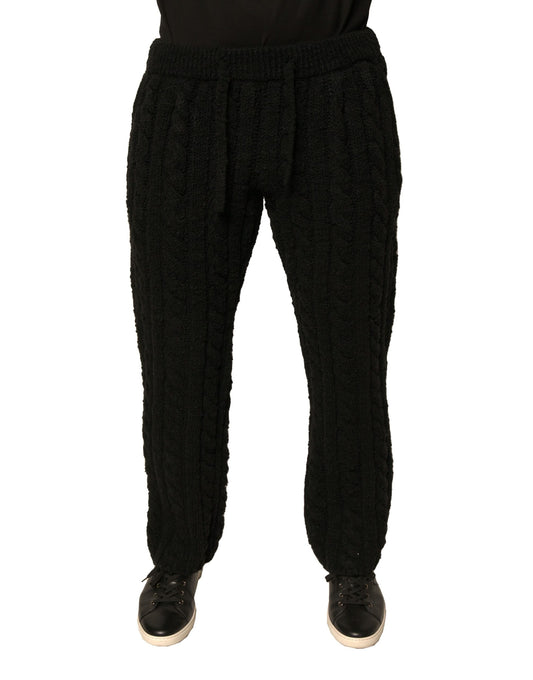 Dolce & Gabbana Black Wool Knitted Skinny Pants by Dolce & Gabbana