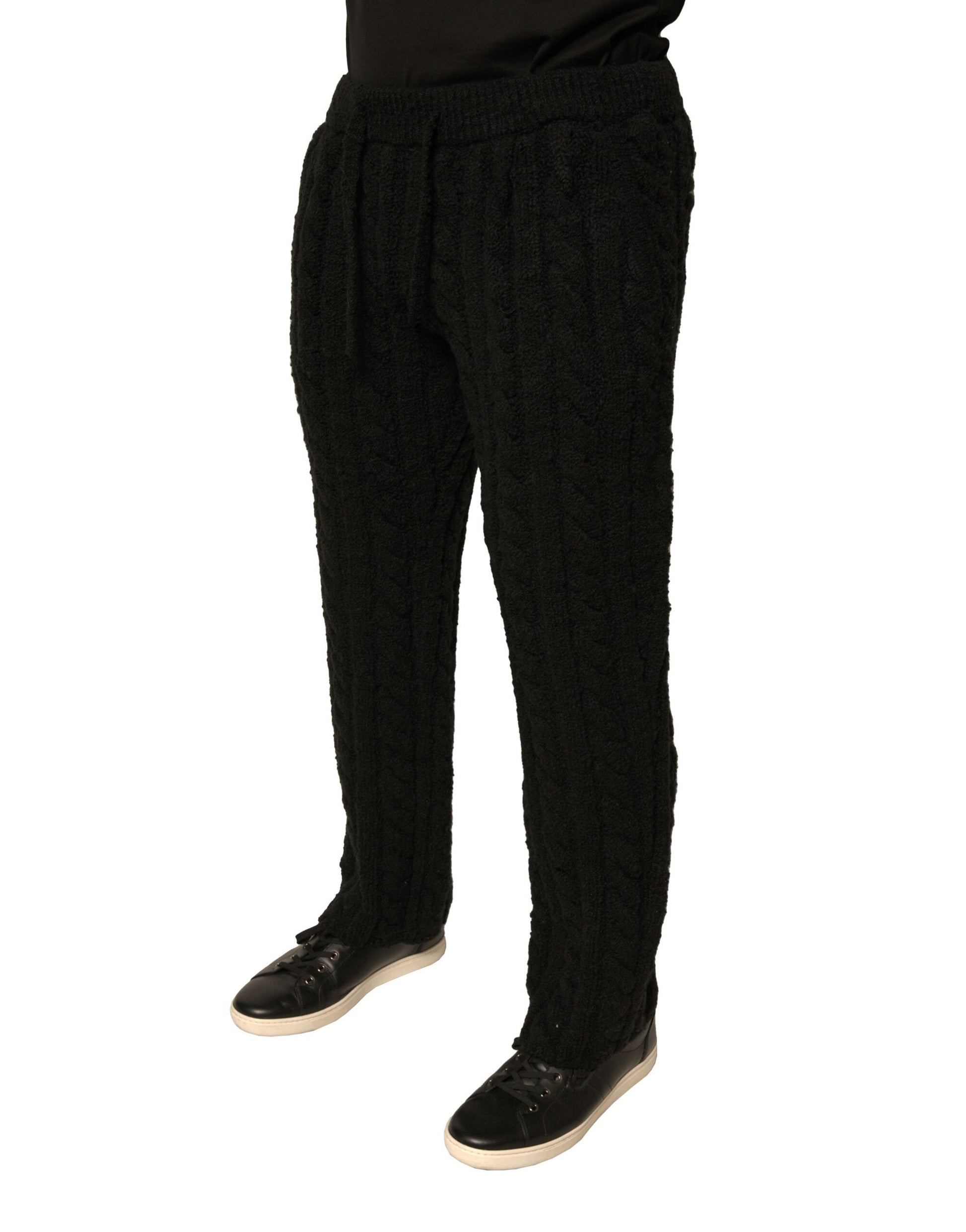 Dolce & Gabbana Black Wool Knitted Skinny Pants by Dolce & Gabbana