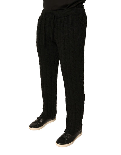 Dolce & Gabbana Black Wool Knitted Skinny Pants by Dolce & Gabbana