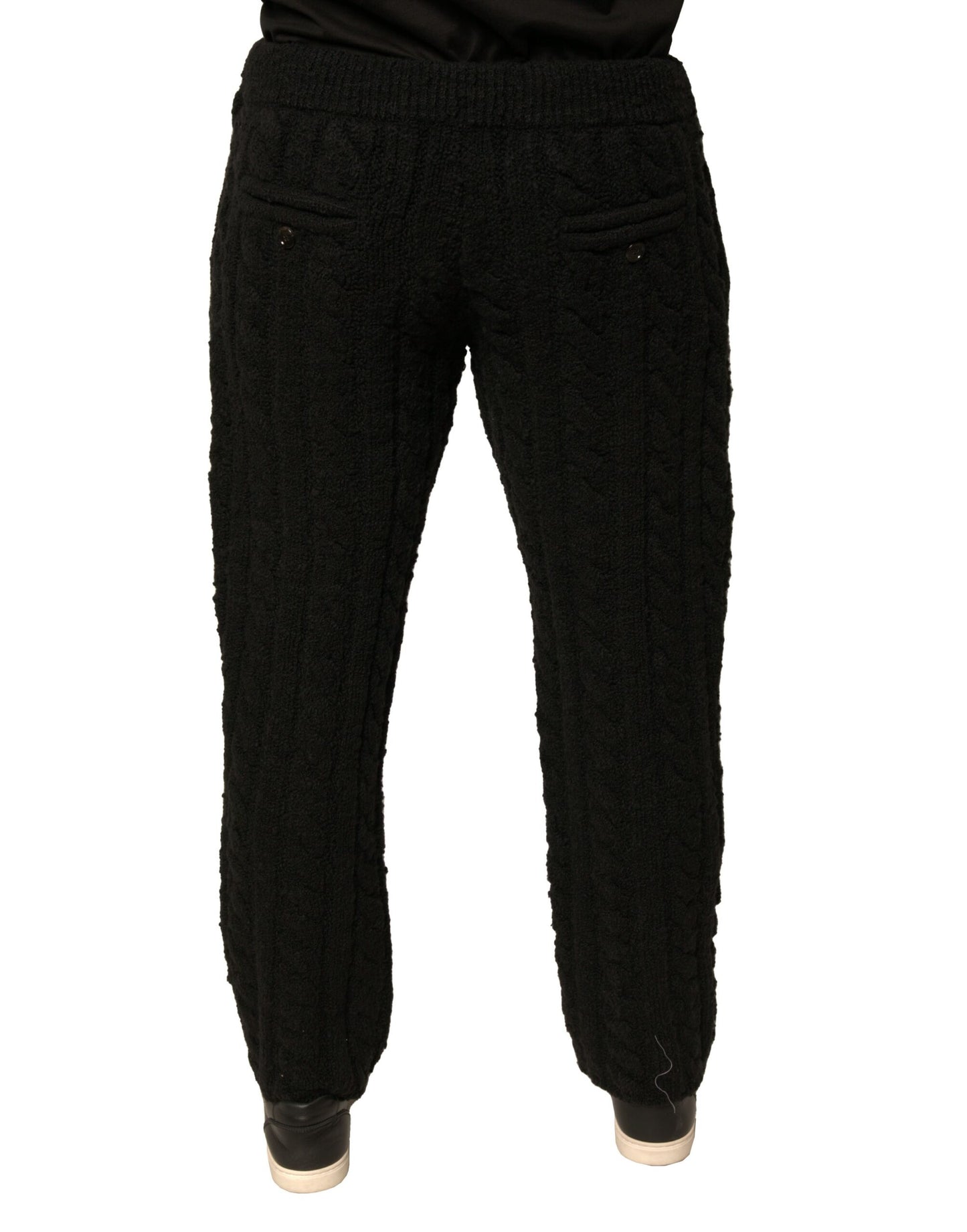 Dolce & Gabbana Black Wool Knitted Skinny Pants by Dolce & Gabbana