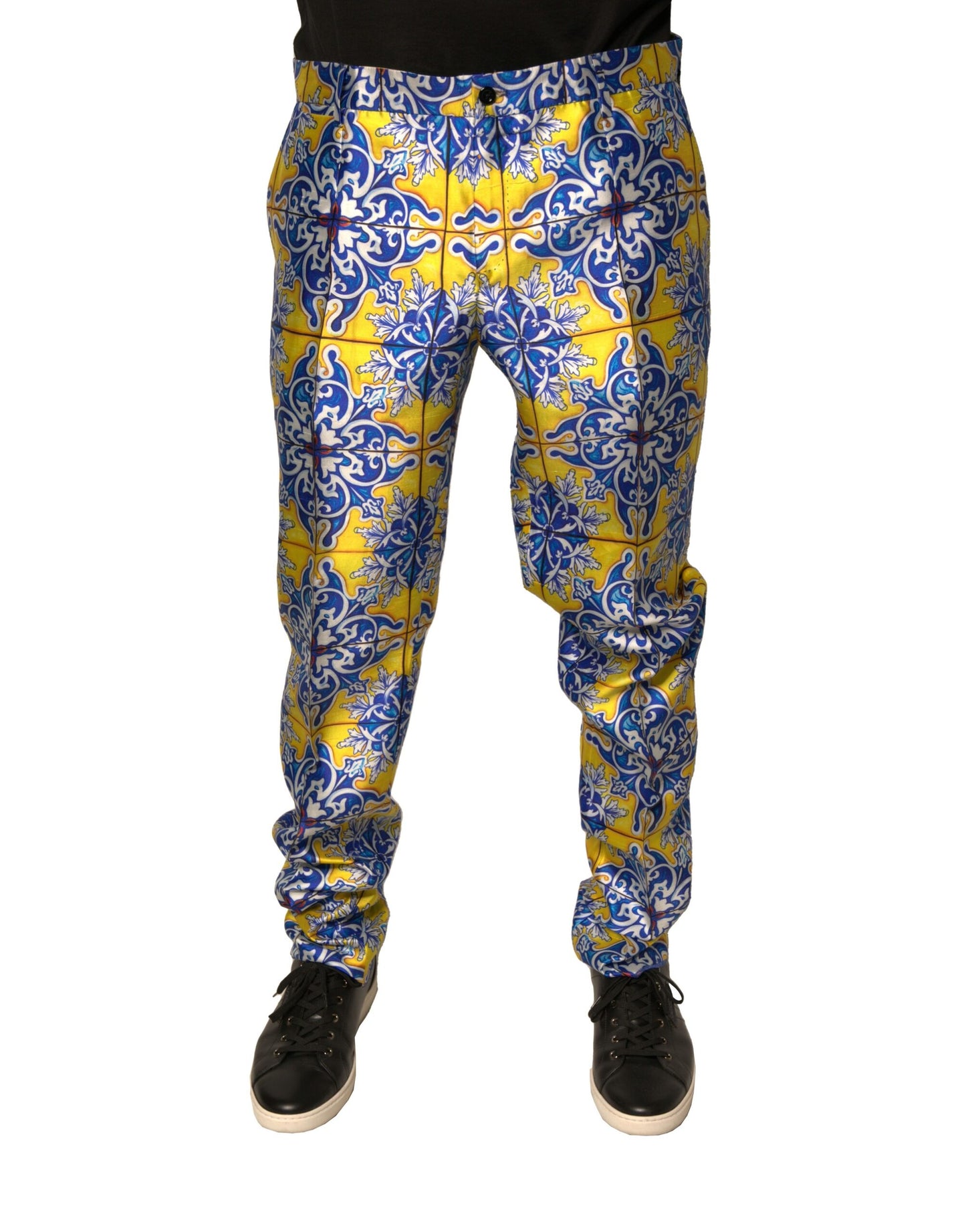Dolce & Gabbana Multicolor MajolicaSilk Skinny Pants by Dolce & Gabbana