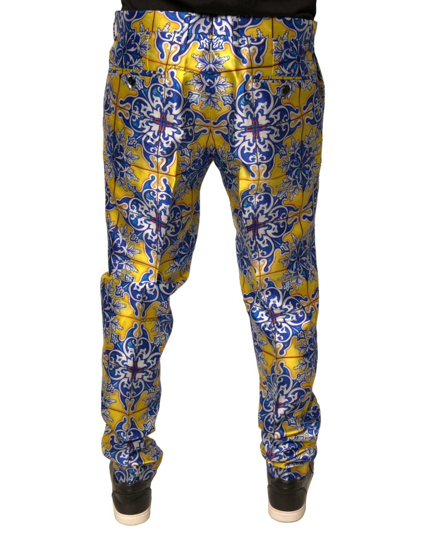 Dolce & Gabbana Multicolor MajolicaSilk Skinny Pants by Dolce & Gabbana