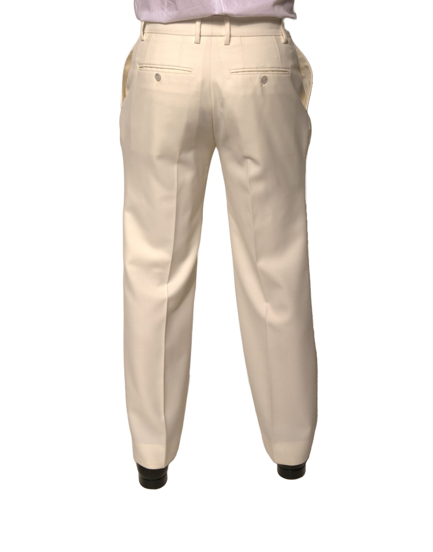 Dolce & Gabbana Off White Straight Dress Pants by Dolce & Gabbana