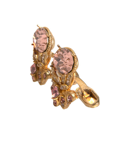 Boutons de manchette Dolce &amp; Gabbana en argent sterling 925 doré et cristal