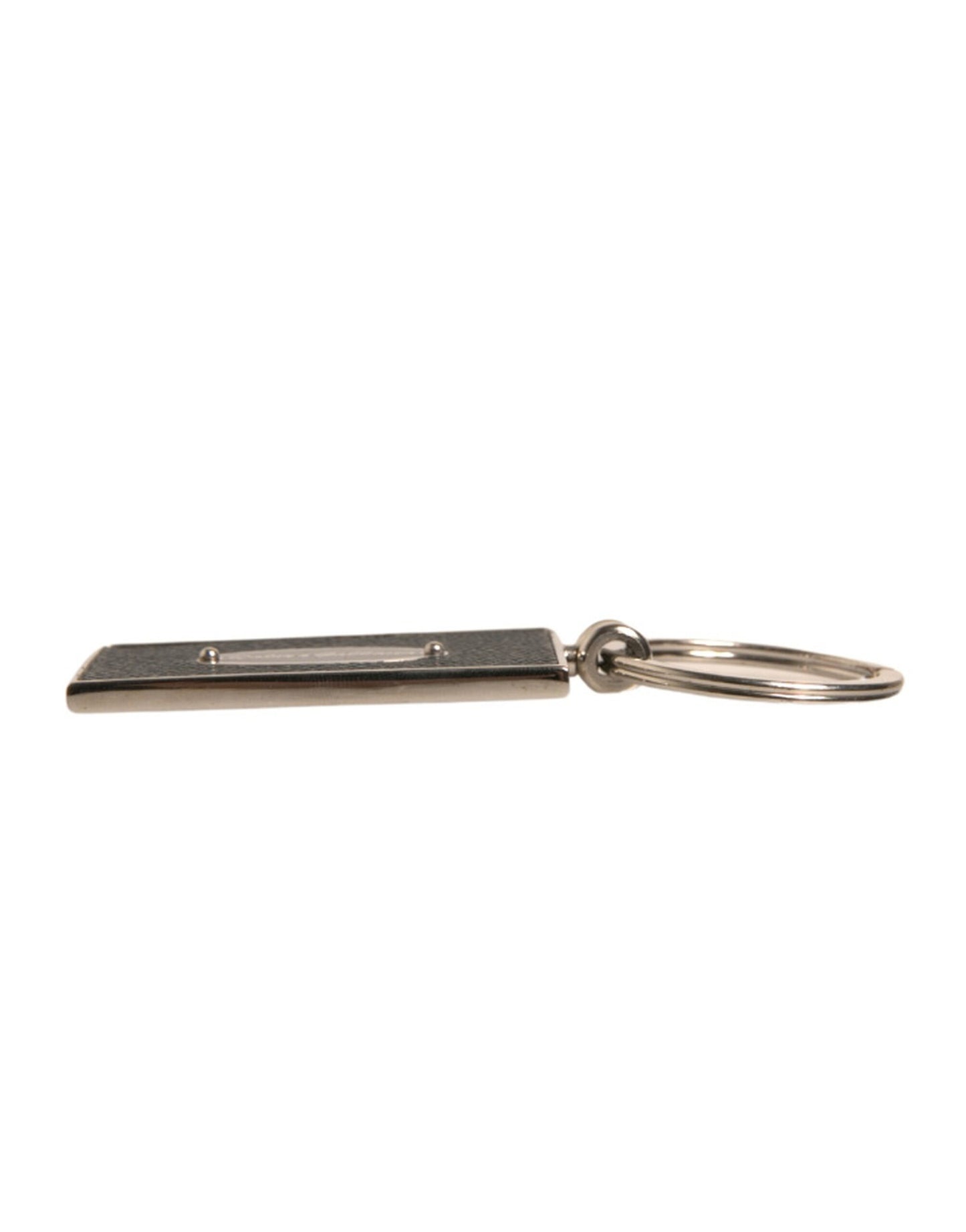Dolce & Gabbana Black Leather Logo Metal Ring Keychain Keyring by Dolce & Gabbana