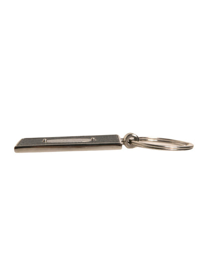 Dolce & Gabbana Black Leather Logo Metal Ring Keychain Keyring by Dolce & Gabbana