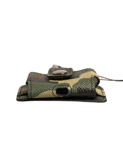 Étui pour Airpods Dolce &amp; Gabbana en cuir camouflage multicolore et métal