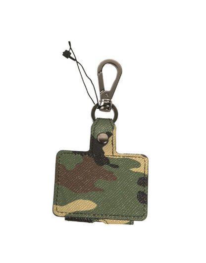 Étui pour Airpods Dolce &amp; Gabbana en cuir camouflage multicolore et métal
