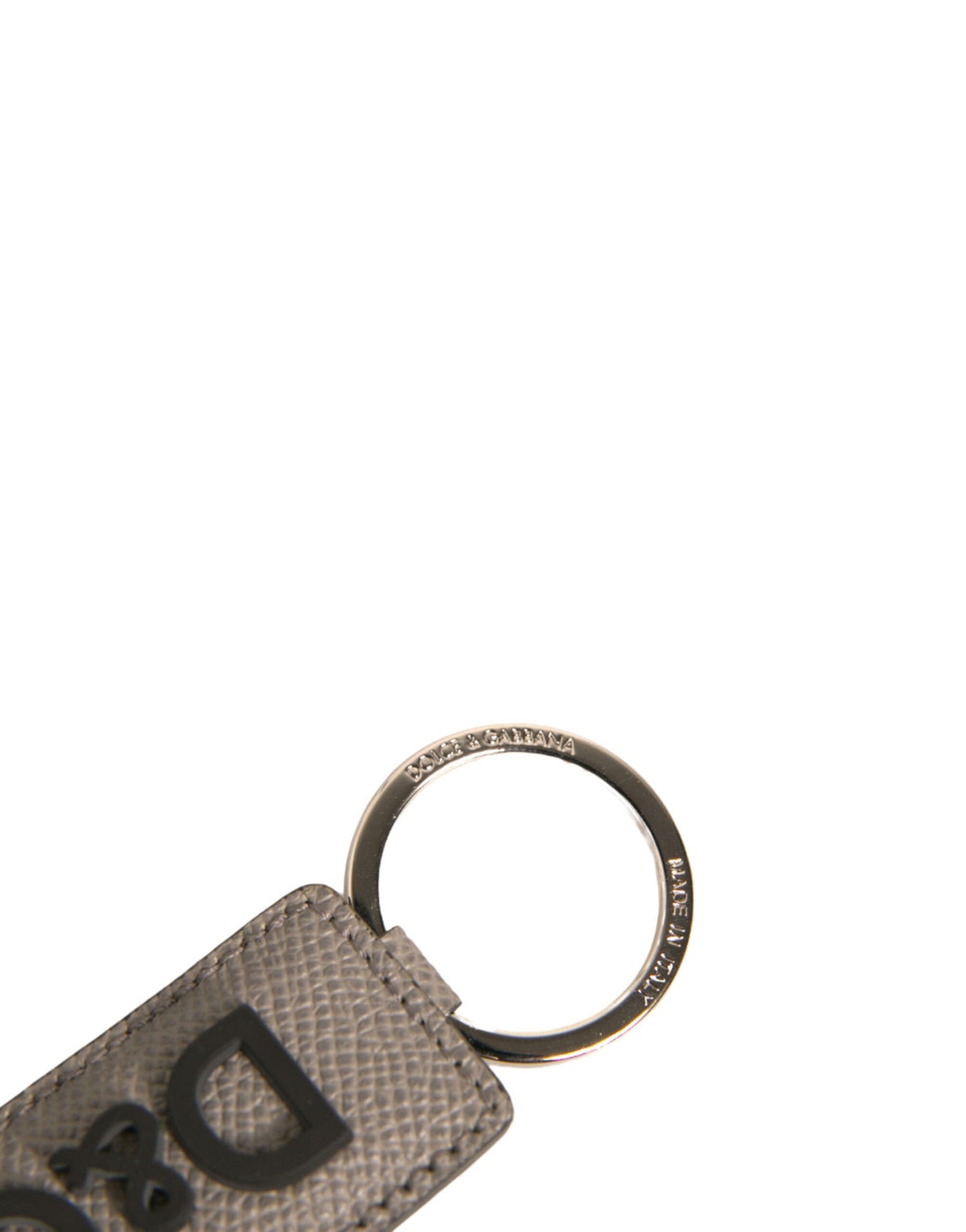 Porte-clés Dolce &amp; Gabbana pour homme en cuir beige avec logo DG et métal doré