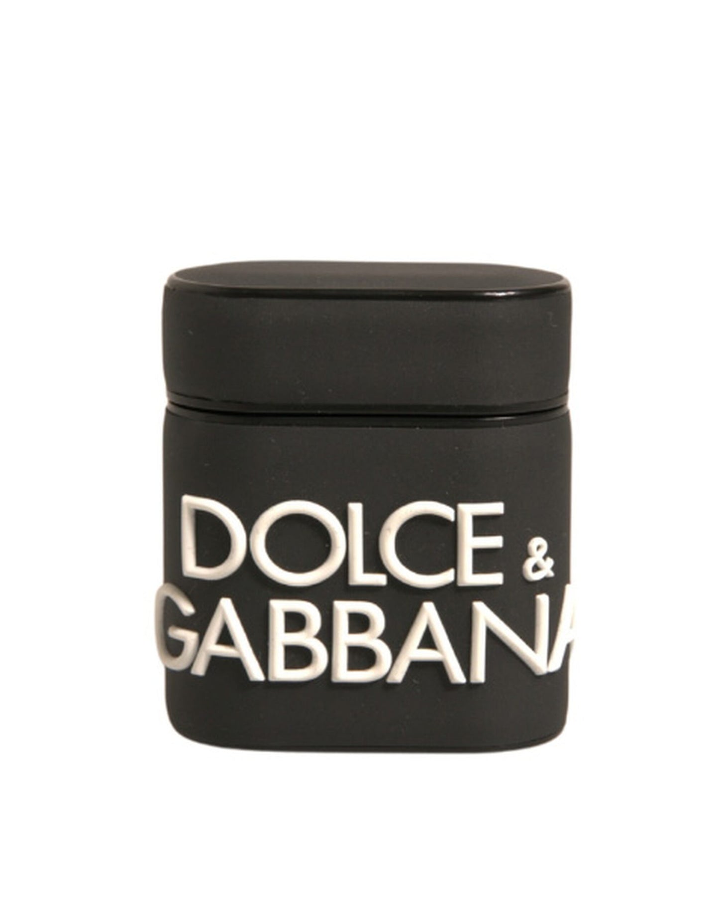 Dolce &amp; Gabbana Black White Silicone Embossed Logo Airpods Case