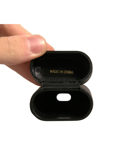 Dolce &amp; Gabbana Black White Silicone Embossed Logo Airpods Case