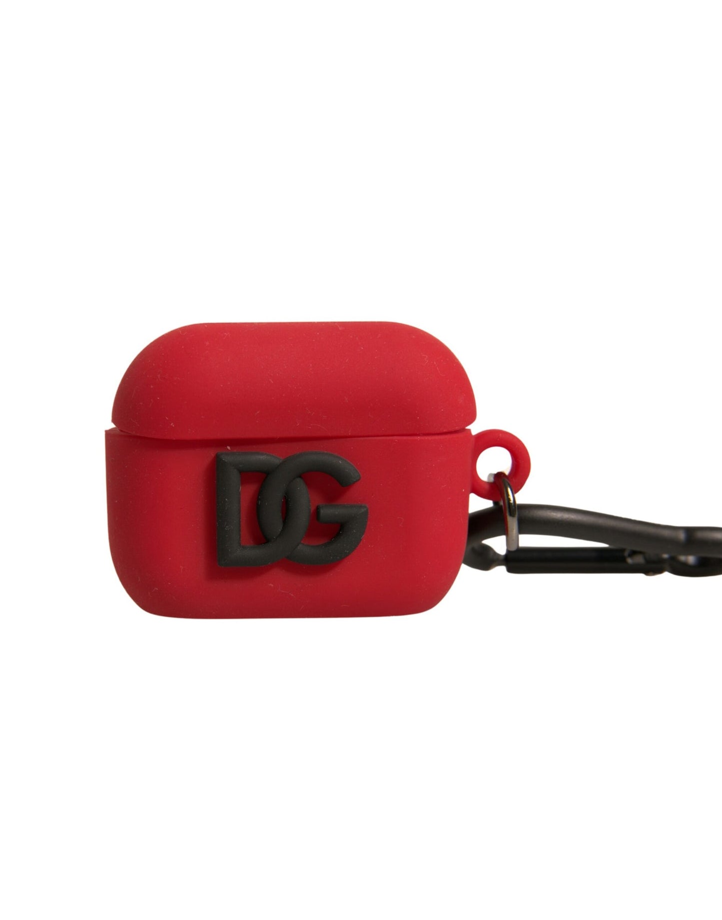 Dolce &amp; Gabbana Red Silicone Rubber Logo Embossed Airpods Case