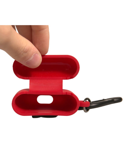 Dolce &amp; Gabbana Red Silicone Rubber Logo Embossed Airpods Case