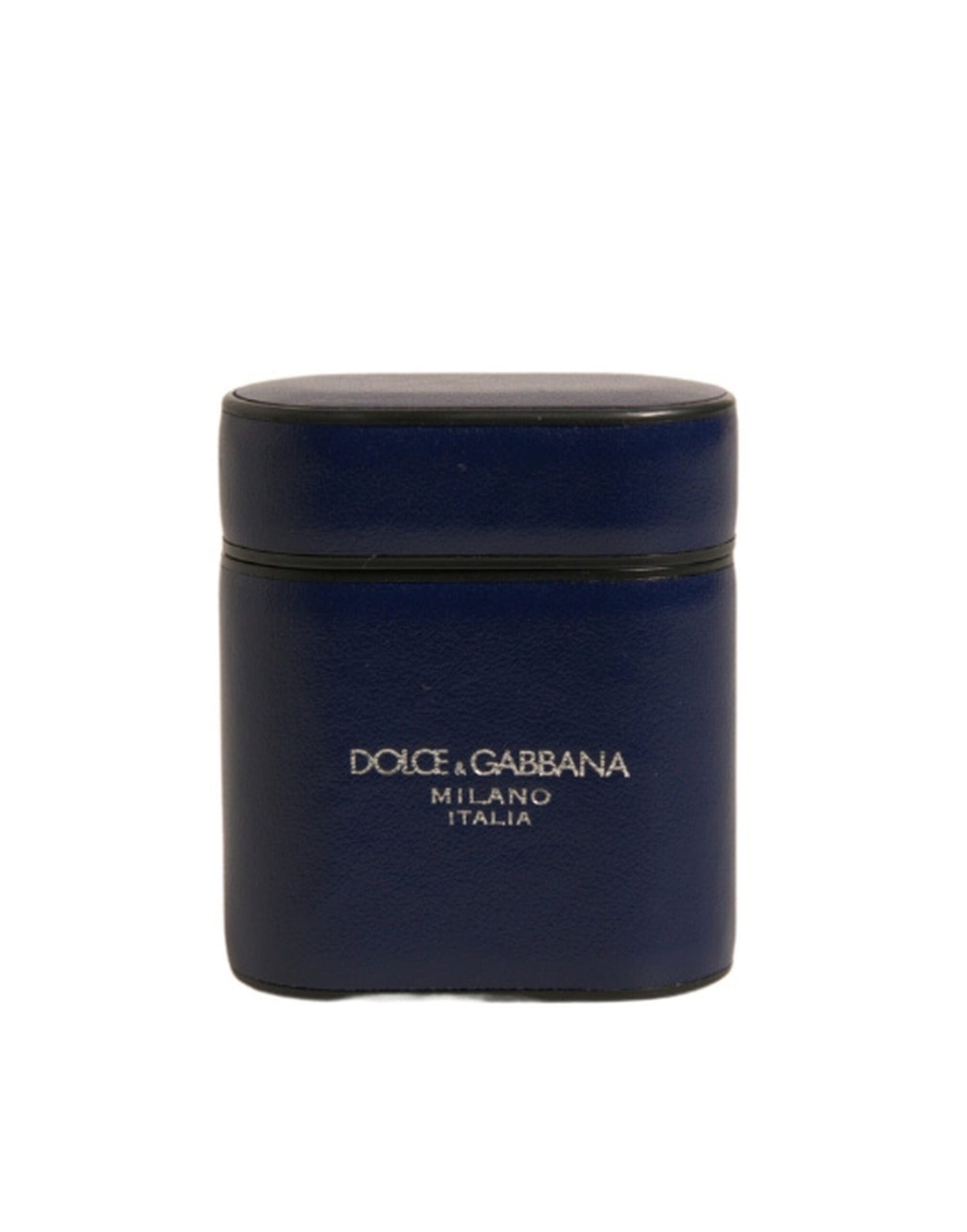 Étui à rabat pour Airpods en cuir bleu Dolce &amp; Gabbana avec logo imprimé