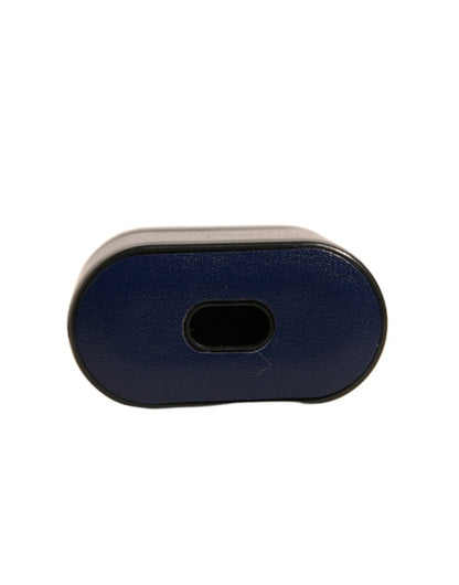 Étui à rabat pour Airpods en cuir bleu Dolce &amp; Gabbana avec logo imprimé