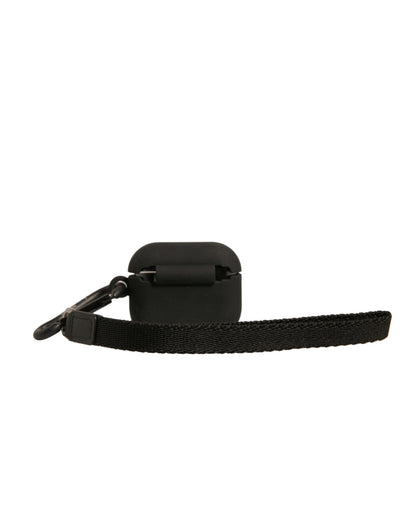 Dolce &amp; Gabbana Black Silicone Rubber Logo Embossed Airpods Case