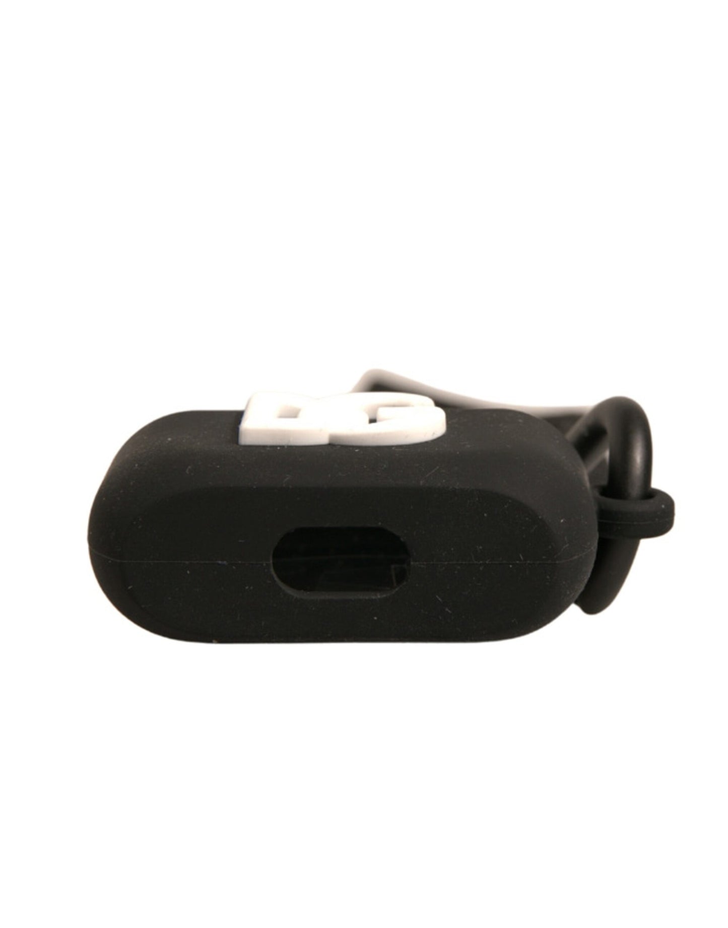 Dolce &amp; Gabbana Black Silicone Rubber Logo Embossed Airpods Case