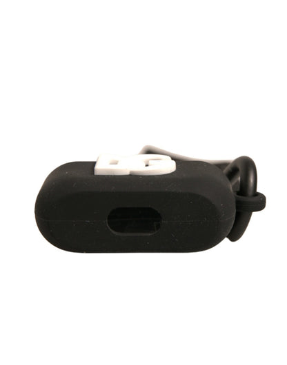 Dolce &amp; Gabbana Black Silicone Rubber Logo Embossed Airpods Case