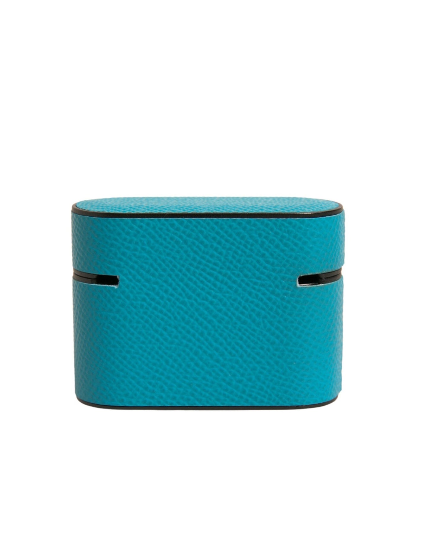 Dolce &amp; Gabbana Green Leather Metal Logo Plaque Holder Airpods Case