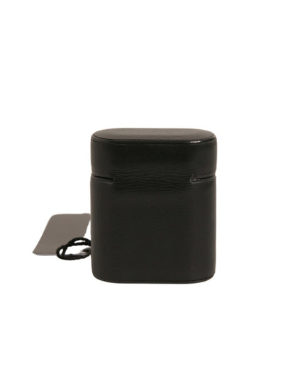 Dolce &amp; Gabbana Black PVC Logo Print Flip Holder Airpods Case
