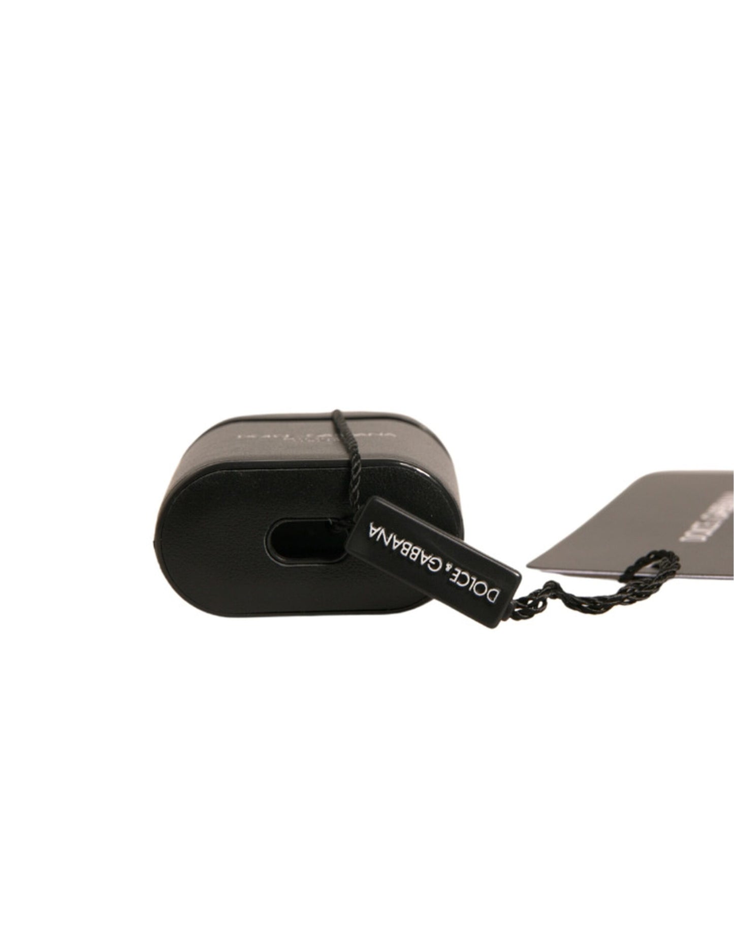 Dolce &amp; Gabbana Black PVC Logo Print Flip Holder Airpods Case