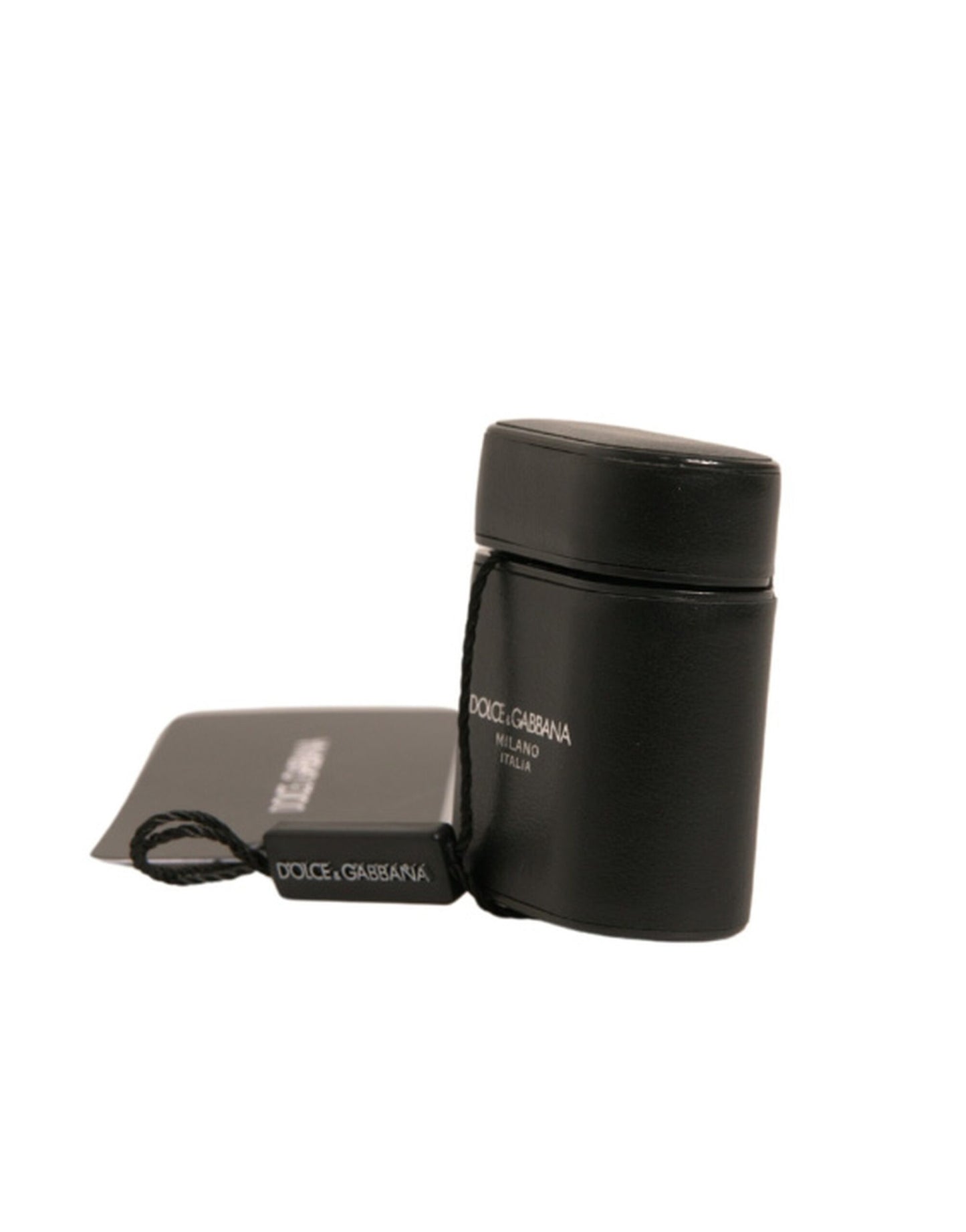 Dolce &amp; Gabbana Black PVC Logo Print Flip Holder Airpods Case