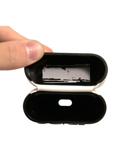 Dolce &amp; Gabbana White PVC Embossed Logo Plaque Holder Airpods Case