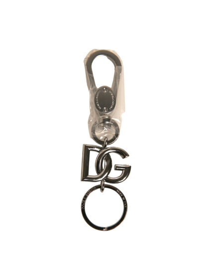 Porte-clés Dolce &amp; Gabbana en laiton argenté avec logo DG