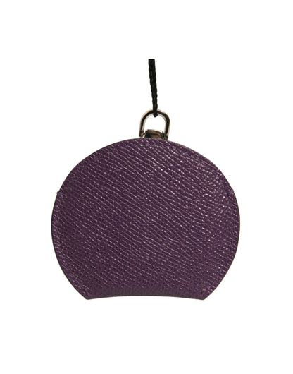 Porte-miroir rond en cuir de veau violet Dolce &amp; Gabbana avec logo