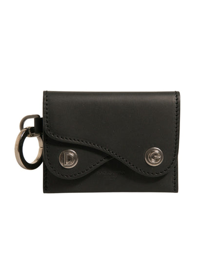 Porte-clés porte-cartes en cuir noir Dolce &amp; Gabbana