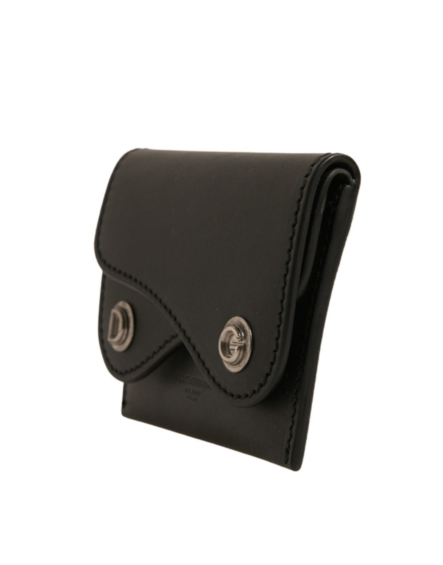 Porte-clés porte-cartes en cuir noir Dolce &amp; Gabbana