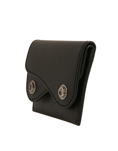 Porte-clés porte-cartes en cuir noir Dolce &amp; Gabbana
