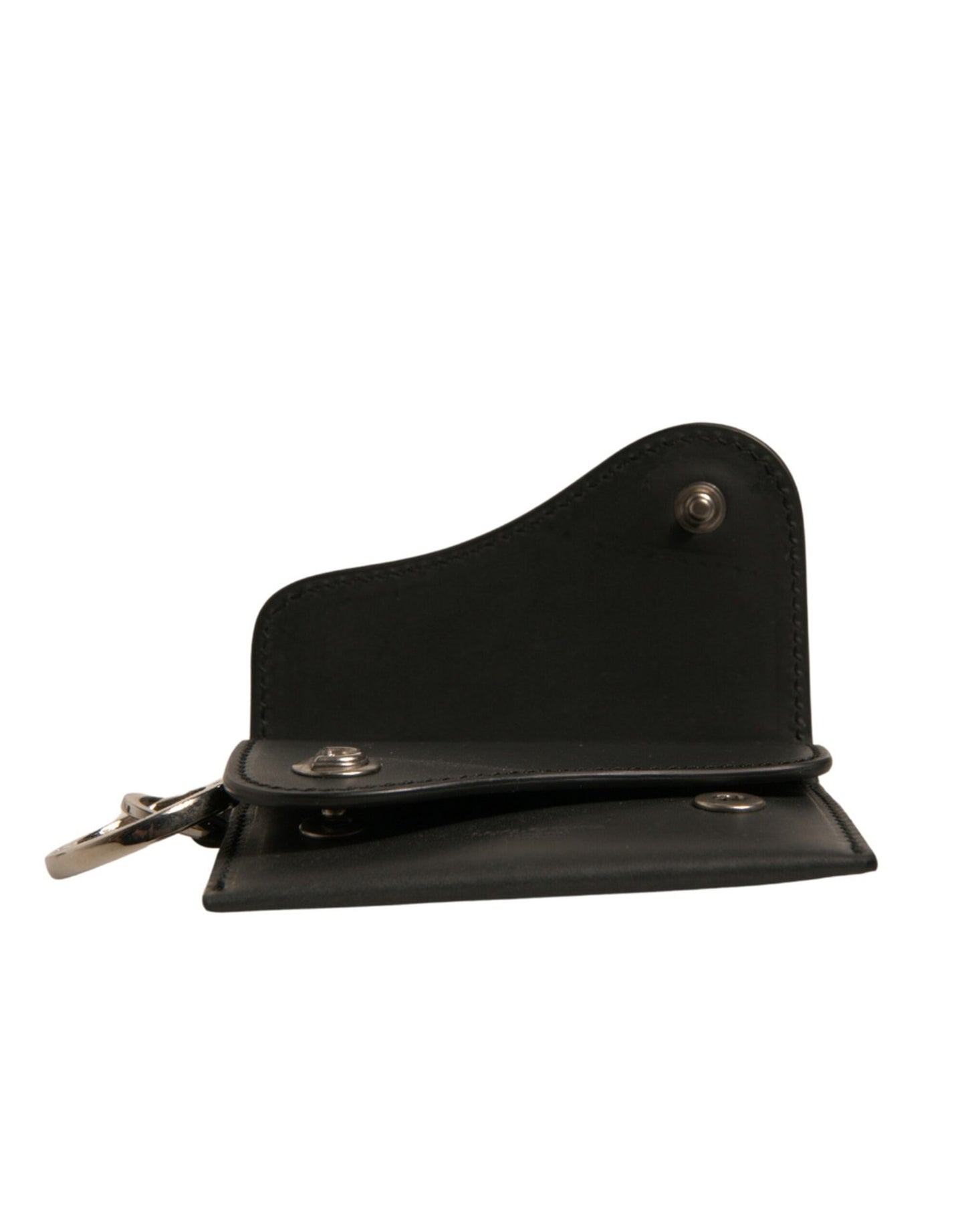 Porte-clés porte-cartes en cuir noir Dolce &amp; Gabbana