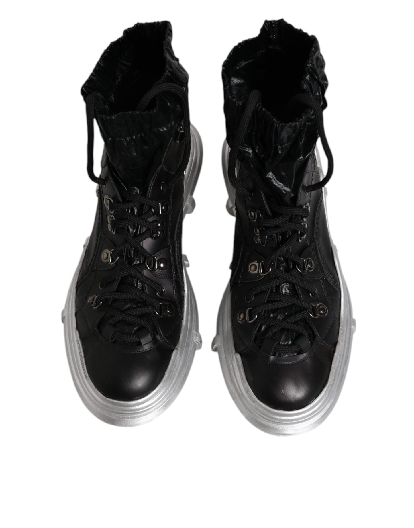 Dolce & Gabbana Black Nylon Galileo High Top Sneakers Shoes by Dolce & Gabbana