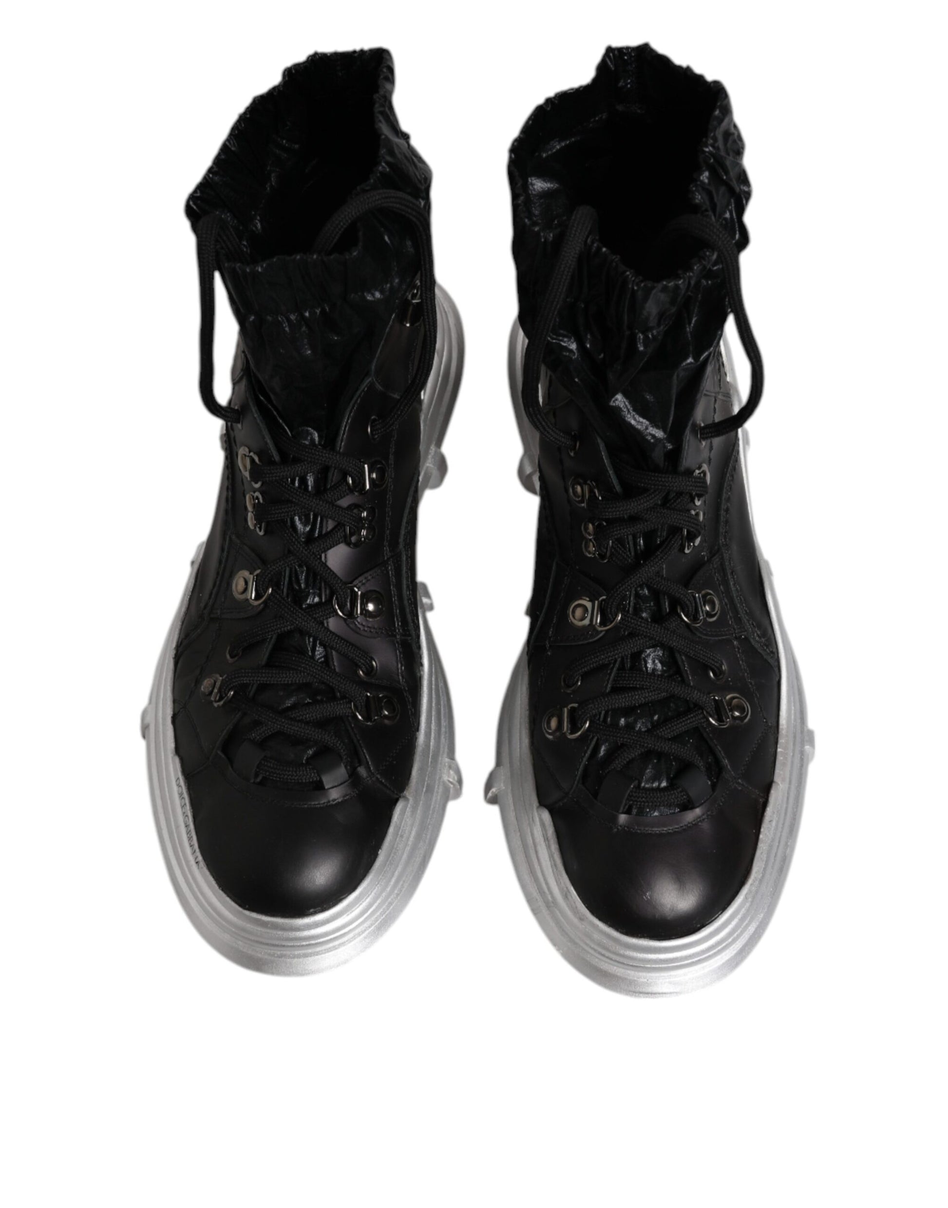 Dolce & Gabbana Black Nylon Galileo High Top Sneakers Shoes by Dolce & Gabbana