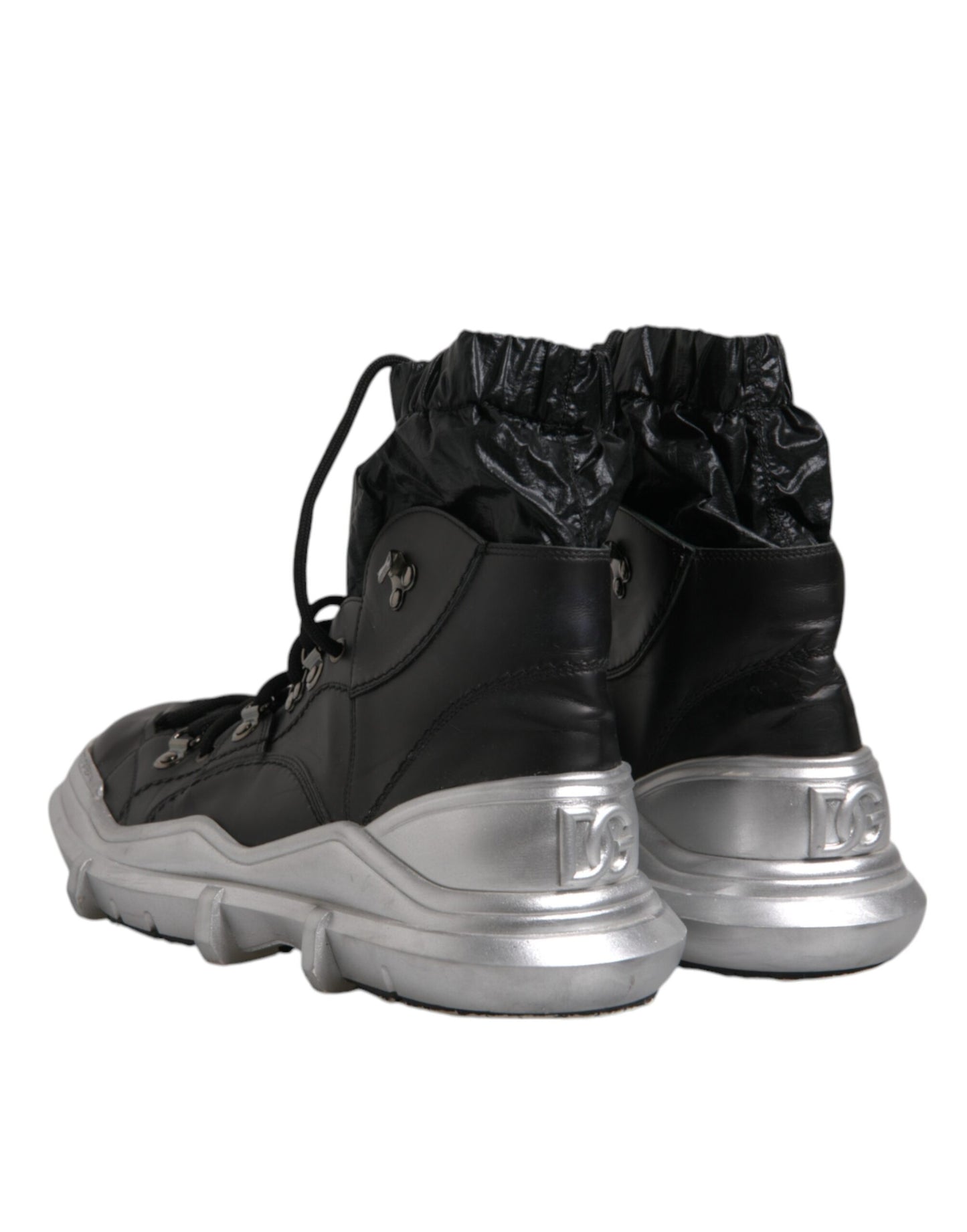 Dolce & Gabbana Black Nylon Galileo High Top Sneakers Shoes by Dolce & Gabbana