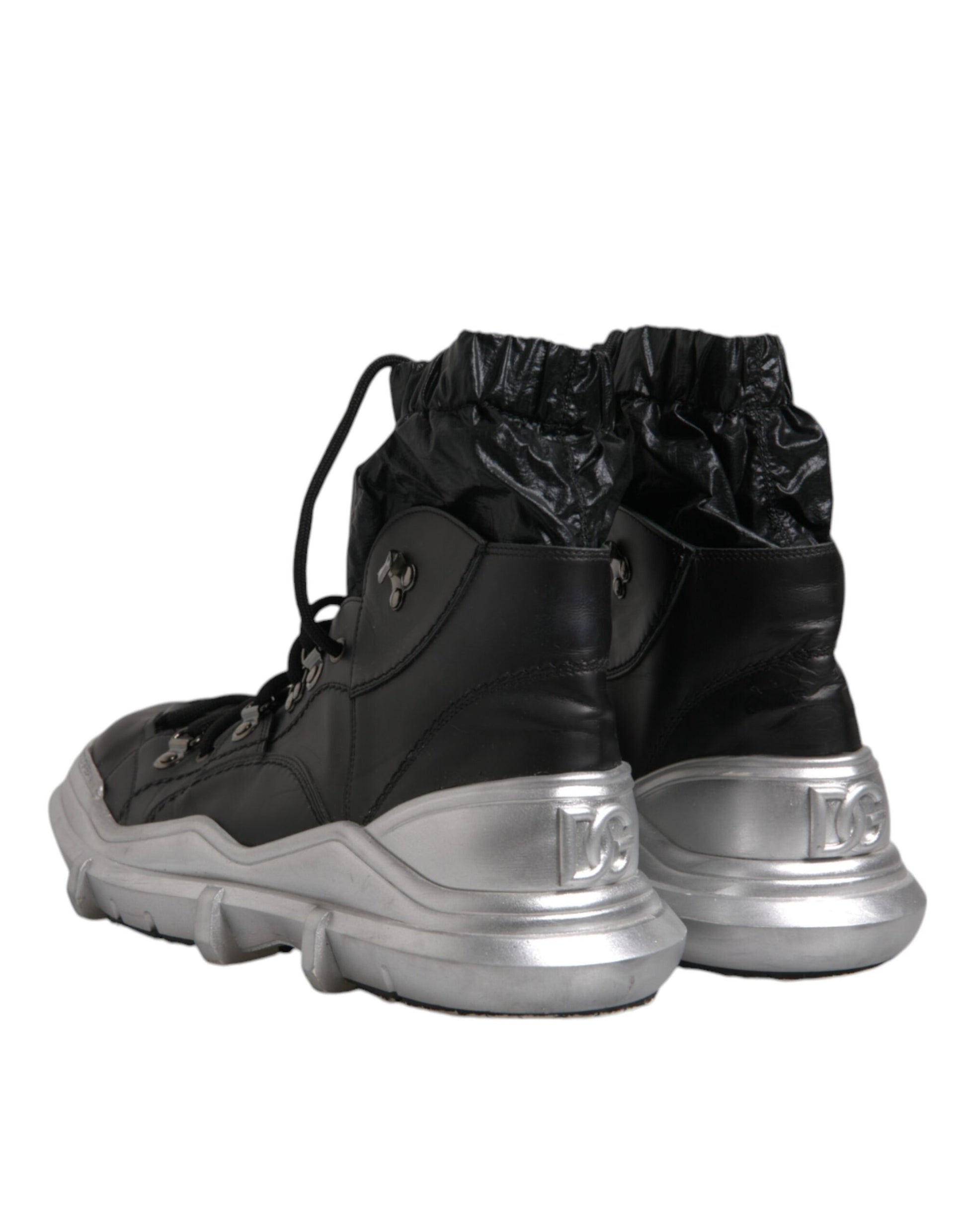 Dolce & Gabbana Black Nylon Galileo High Top Sneakers Shoes by Dolce & Gabbana