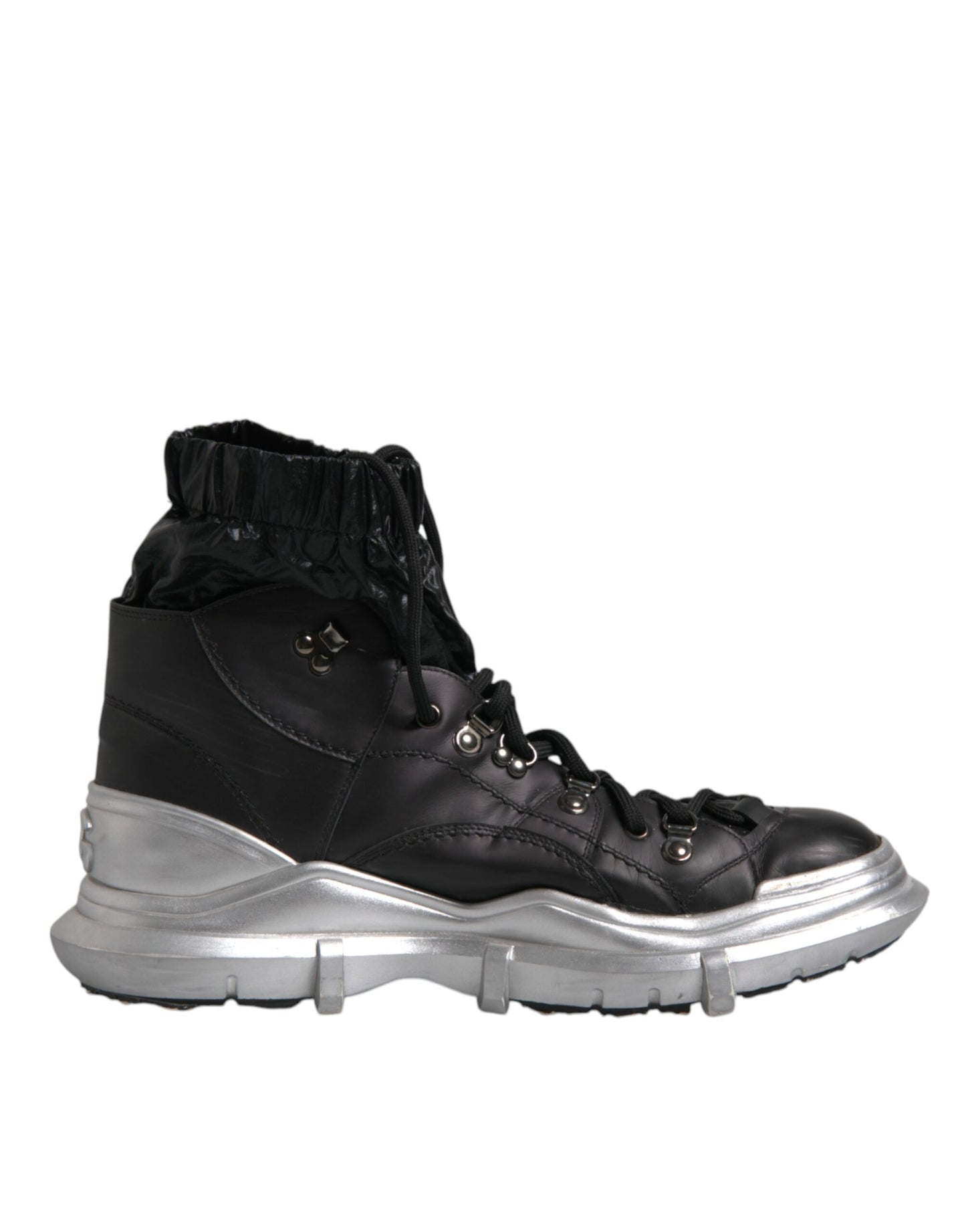 Dolce & Gabbana Black Nylon Galileo High Top Sneakers Shoes by Dolce & Gabbana
