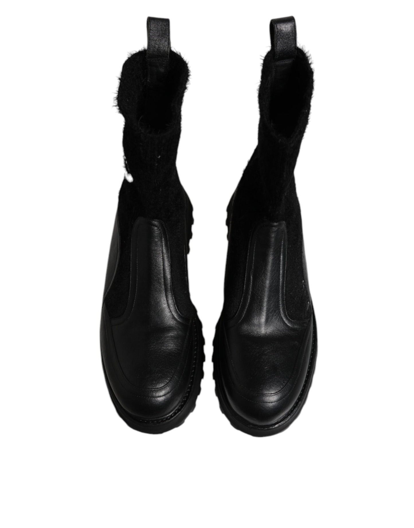 Dolce & Gabbana Black DG Logo Horse Sock Ankle Boots Shoes by Dolce & Gabbana