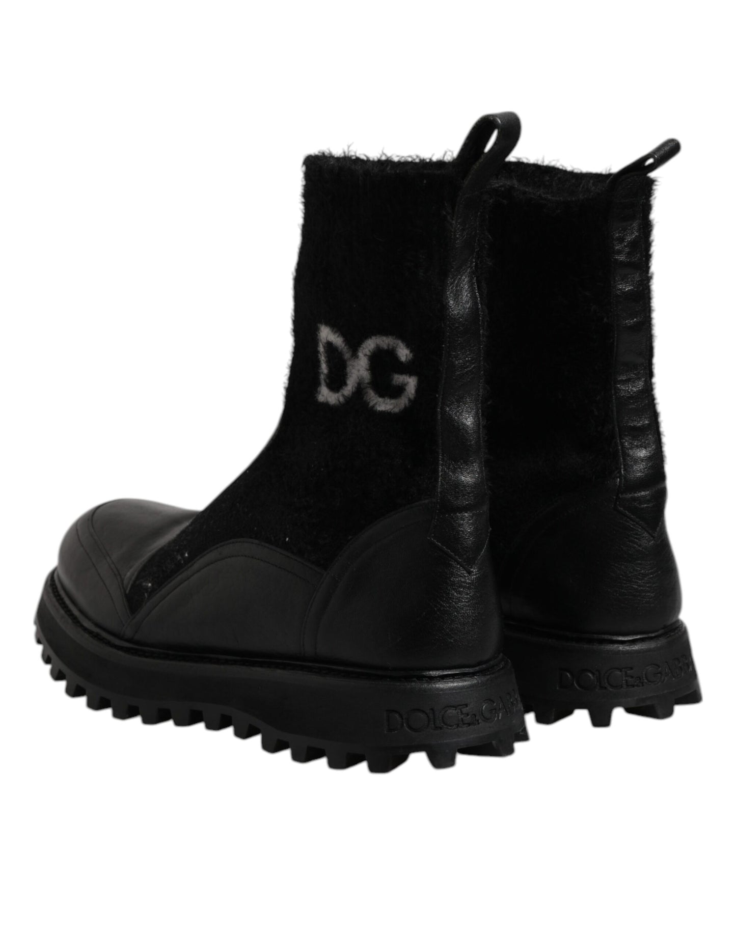 Dolce & Gabbana Black DG Logo Horse Sock Ankle Boots Shoes by Dolce & Gabbana
