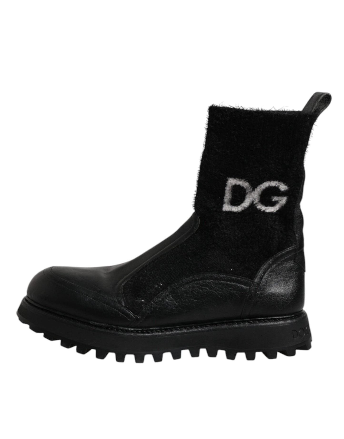 Dolce & Gabbana Black DG Logo Horse Sock Ankle Boots Shoes by Dolce & Gabbana
