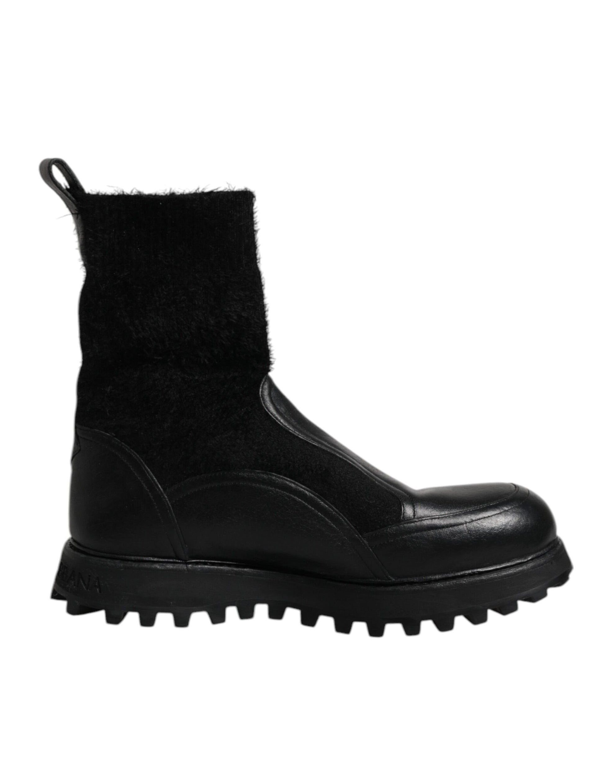 Dolce & Gabbana Black DG Logo Horse Sock Ankle Boots Shoes by Dolce & Gabbana