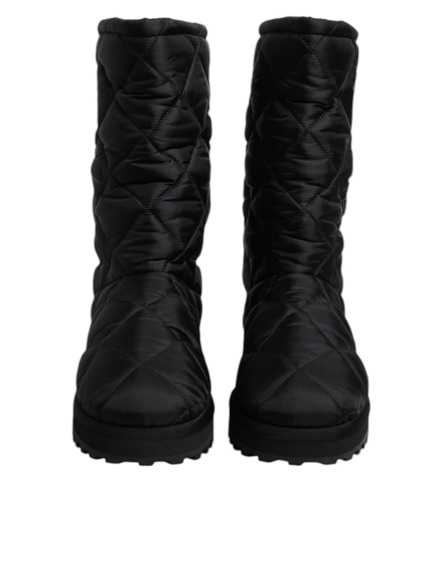 Dolce & Gabbana Black Polyester Padded Mid Calf Boots Winter Shoes by Dolce & Gabbana