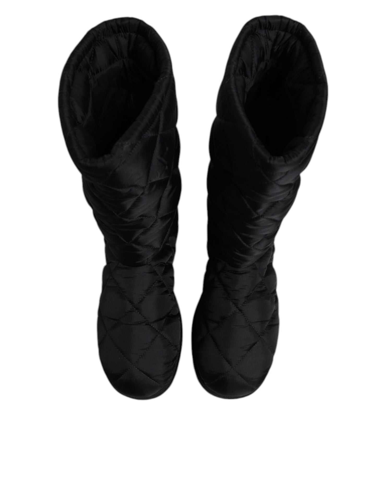 Dolce & Gabbana Black Polyester Padded Mid Calf Boots Winter Shoes by Dolce & Gabbana