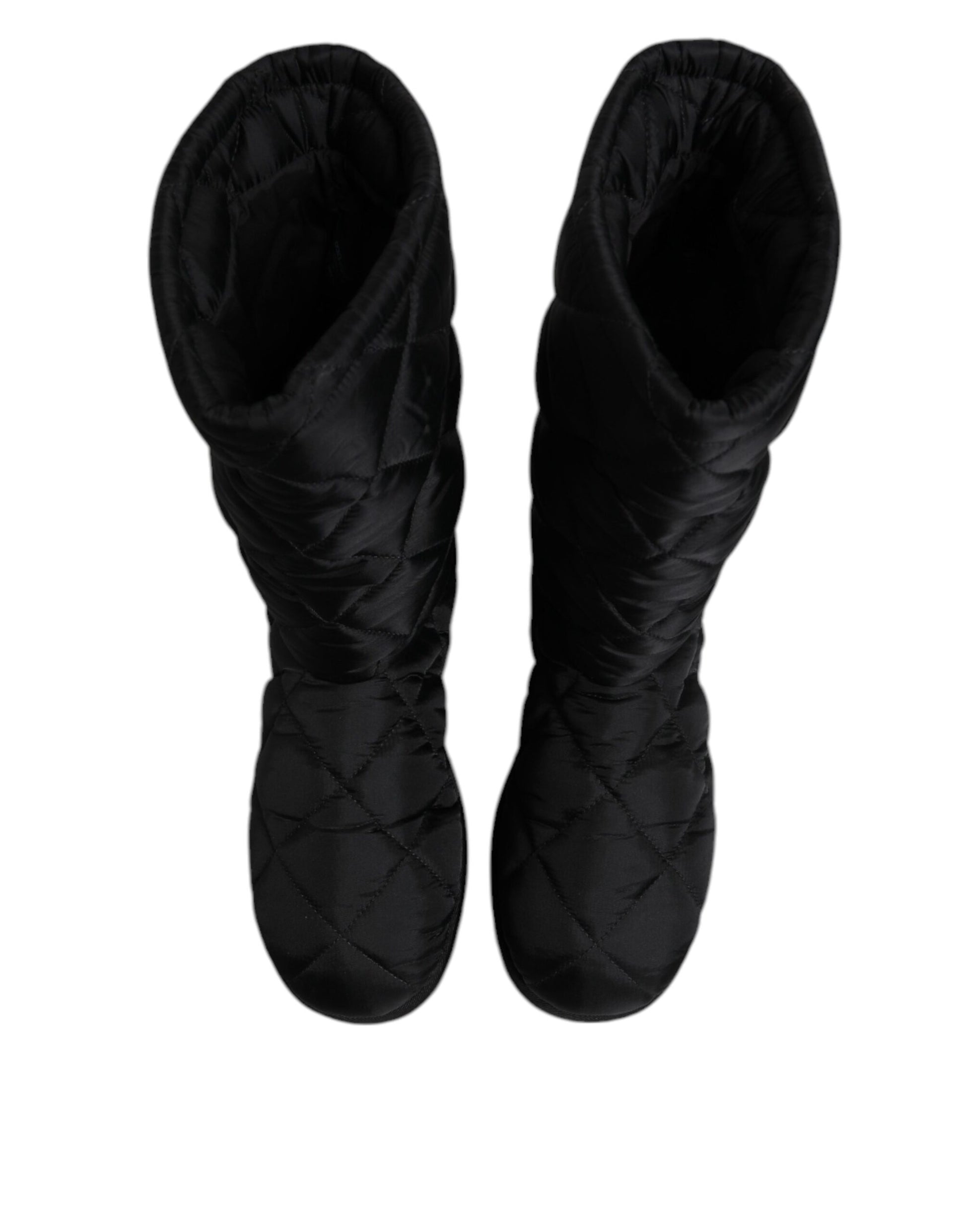 Dolce & Gabbana Black Polyester Padded Mid Calf Boots Winter Shoes by Dolce & Gabbana