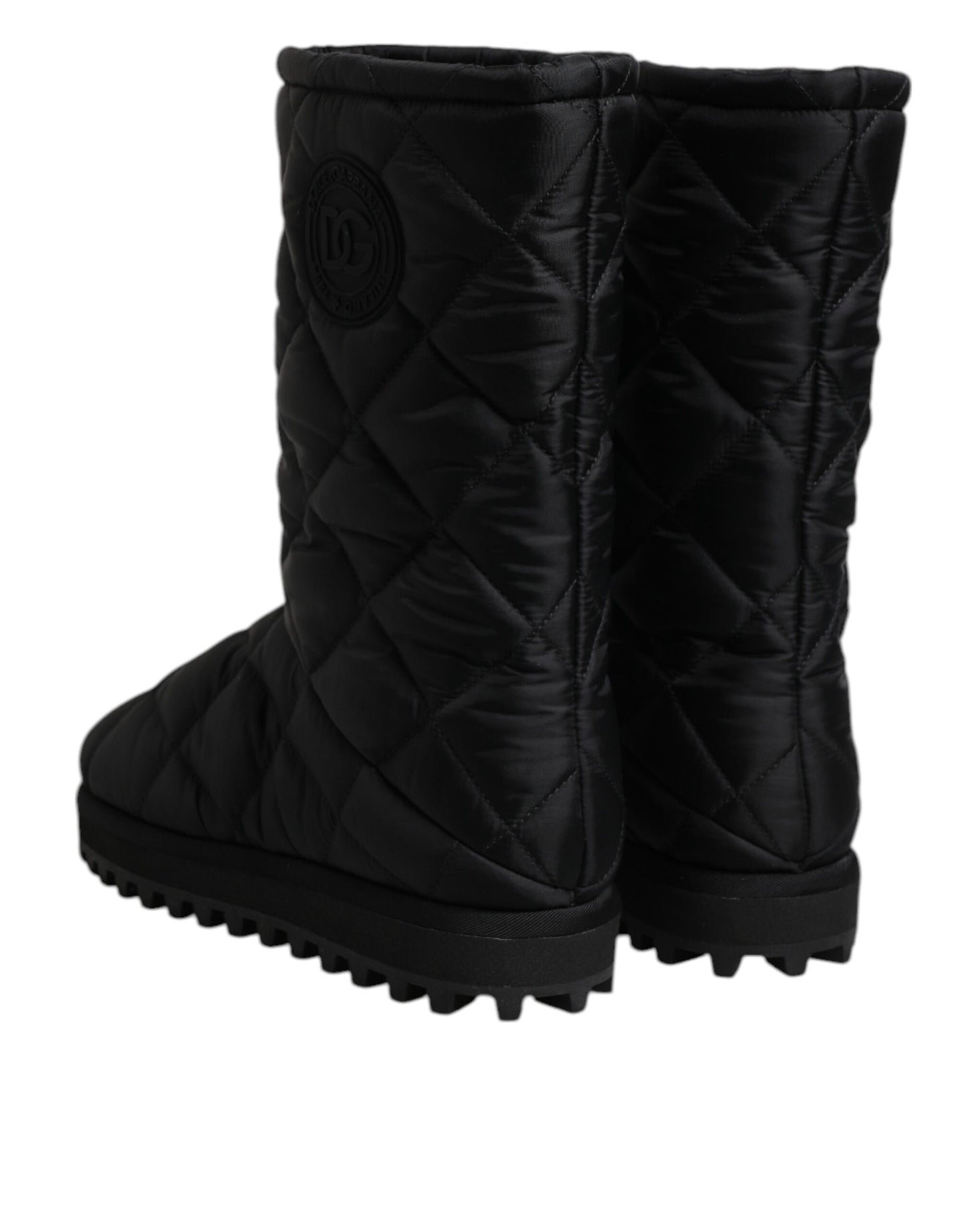 Dolce & Gabbana Black Polyester Padded Mid Calf Boots Winter Shoes by Dolce & Gabbana